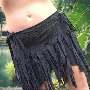 Mini-skirt,wrap-skirt  with tassels and laces,cosplay,pixie,hippie,rave,tribal,burner