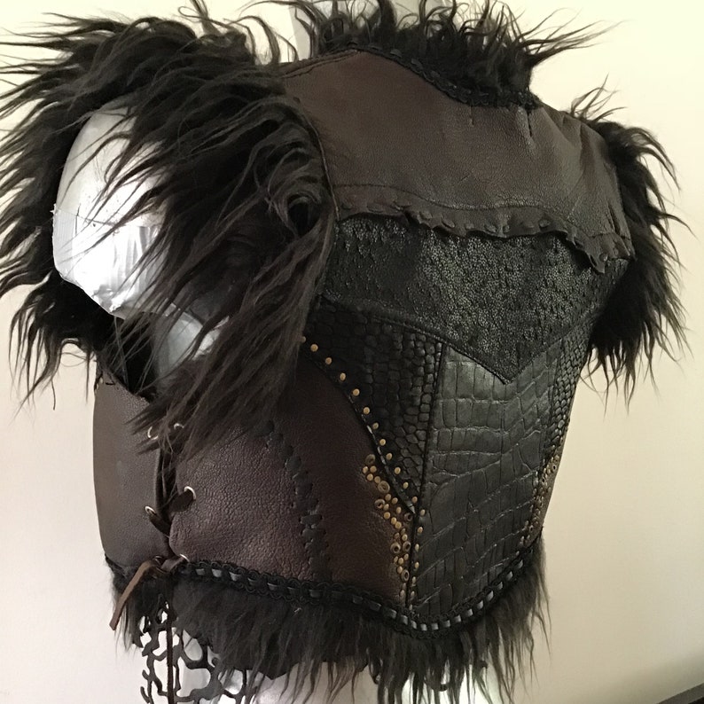 Bolero-vest black leather studded patchwork,goth,fusion,psywear,steampunk,punk,Burning man,Wasteland