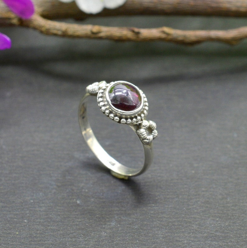 Sterling Silver Ring Gift for Her R204 Rhodolite Garnet Ring Square Gemstone Ring January Birthstone Ring Garnet Ring Minimalist Ring