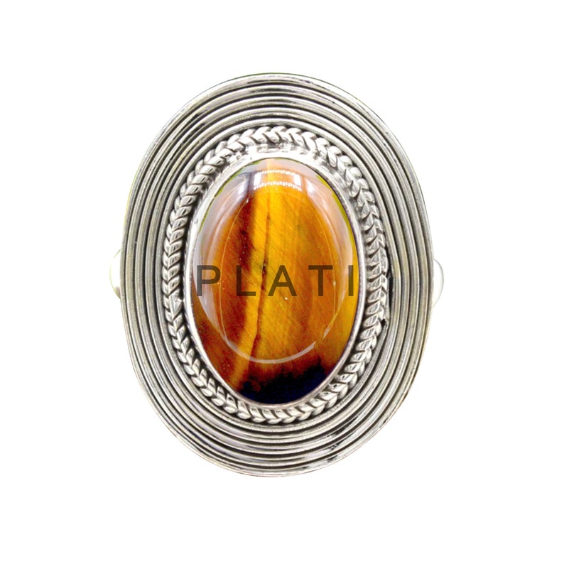 Tigers Eye Ring Oval Gemstone Ring Gift For Her Wedding Gift R1648 Tiger Eye Ring Sterling Silver Ring July Birthstone Ring