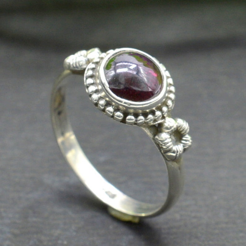 Sterling Silver Ring Gift for Her R204 Rhodolite Garnet Ring Square Gemstone Ring January Birthstone Ring Garnet Ring Minimalist Ring