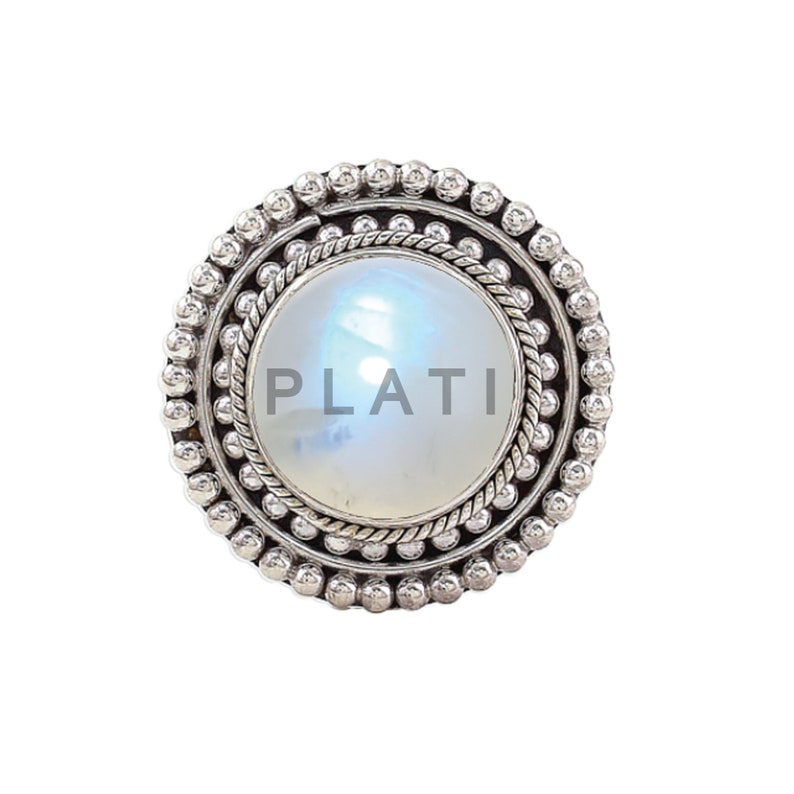 Sterling Silver Ring Blue Moonstone Ring Moonstone Jewelry Moonstone Ring Gift For Women R1493 June Birthstone Ring Promise Ring