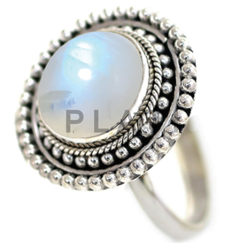 Sterling Silver Ring Blue Moonstone Ring Moonstone Jewelry Moonstone Ring Gift For Women R1493 June Birthstone Ring Promise Ring