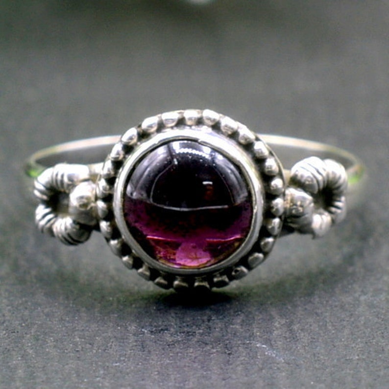 Sterling Silver Ring Gift for Her R204 Rhodolite Garnet Ring Square Gemstone Ring January Birthstone Ring Garnet Ring Minimalist Ring
