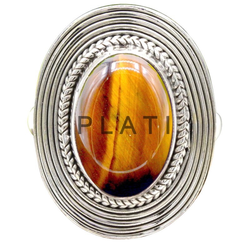 Tigers Eye Ring Oval Gemstone Ring Gift For Her Wedding Gift R1648 Tiger Eye Ring Sterling Silver Ring July Birthstone Ring