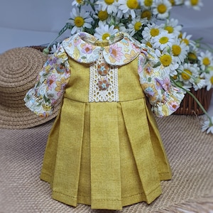 PRE-ORDER Summer Dress for Paola Reina 32cm, Doll Clothes with Floral Sleeves, Lace Details, Outfit for Collectible Dolls, Clothes for Paola