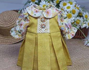 Dress for Paola Reina 32 cm, Peter Pan Collar, Doll Clothes