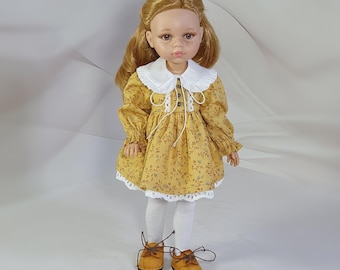 Cotton Doll Dress: Detachable Collar, Fits Paola Reina 32cm
