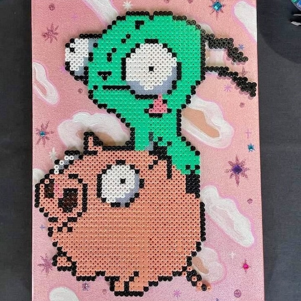 Toile perle à repasser invader zim gir