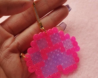 Translucent cat paw keychain neon pink