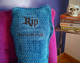 crochet coffin cushion