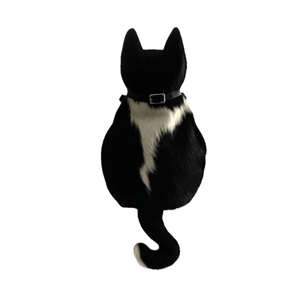 Katzentasche aus Kuhfell schwarz/weiß