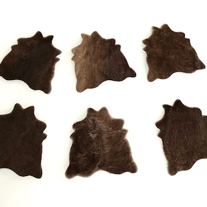 Coasters 6 pieces made of cowhide in cowhide shape various colors