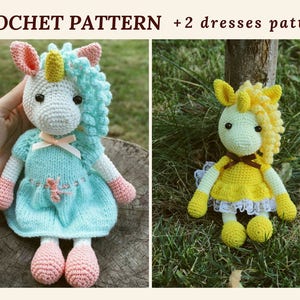 Crochet Pattern Unicorn, Amigurumi Unicorn Toy, Crochet Animal Pattern, Tutorial PDF