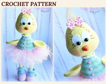 Pattern Easter Chick Lili Crochet Chicken Easter Chicken Bird Toy Amigurumi Rooster Farm Animal Gift Chick Toddler Toy