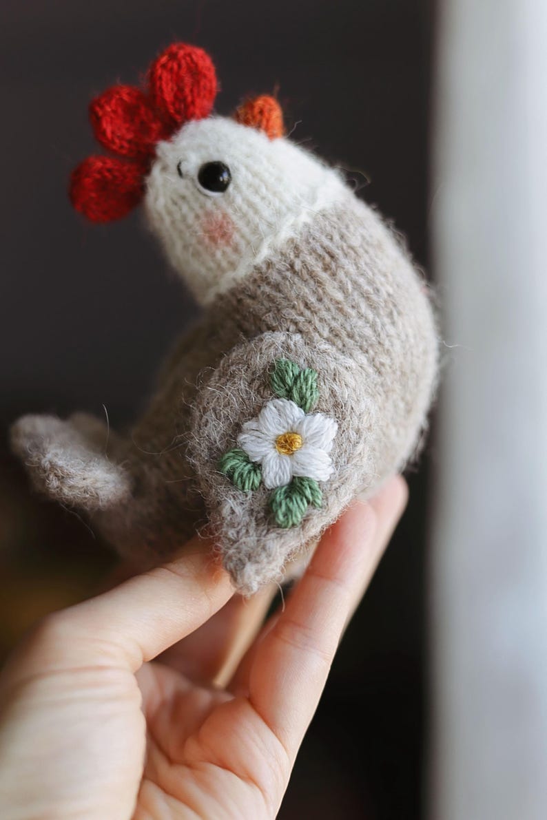 Knitted Chicken Pattern PDF, Mini Hen Toy Knitting Pattern, Farm Animal ...