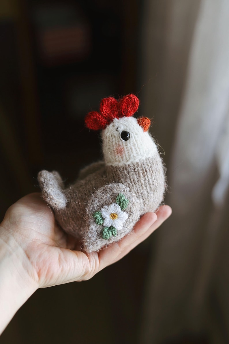 Knitted Chicken Pattern PDF, Mini Hen Toy Knitting Pattern, Farm Animal ...