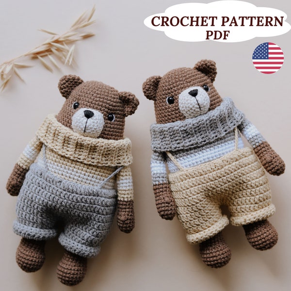 Crochet Toy Teddy Bear Pattern - Craft Your Own Bear Amigurumi with this PDF Guide