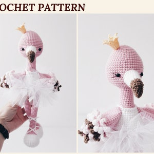 Crochet Flamingo Pattern Amigurumi Flamingo Crochet Bird English/Netherlands Haakpatroon image 1