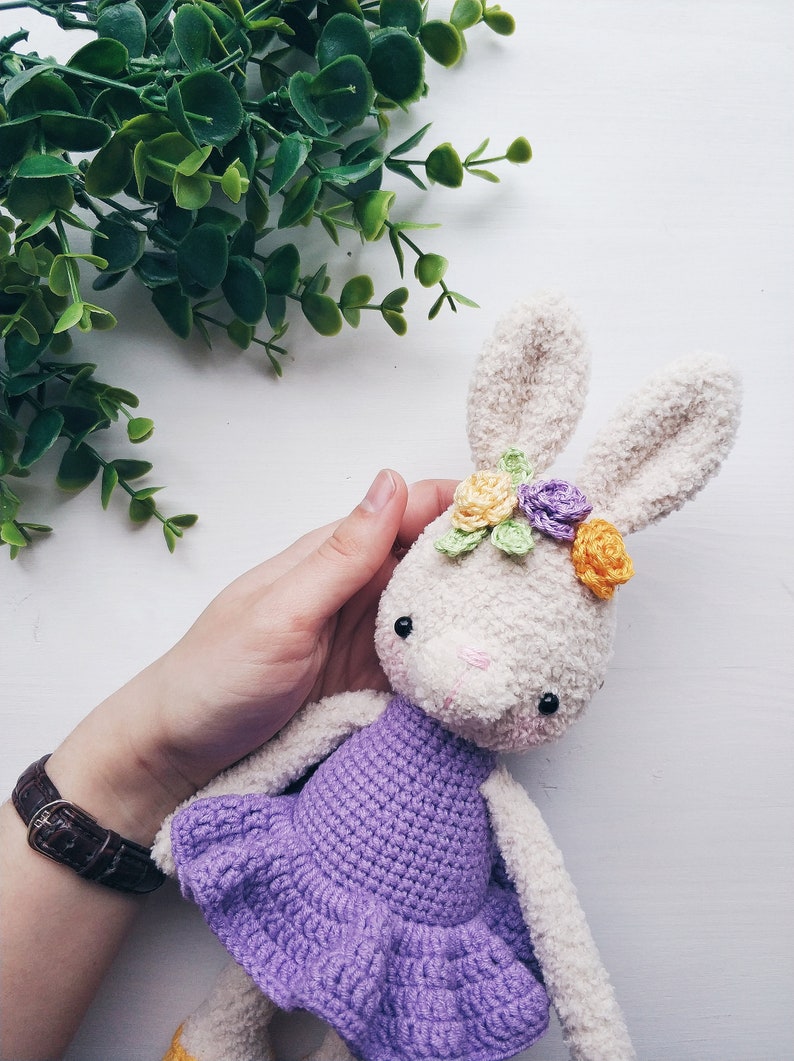 Crochet Bunny Pattern Easter Bunny April Crochet Rabbit Amigurumi Bunny Hare Crochet Patterns Easter Toys Bunny Toy Stuffed Animal image 4