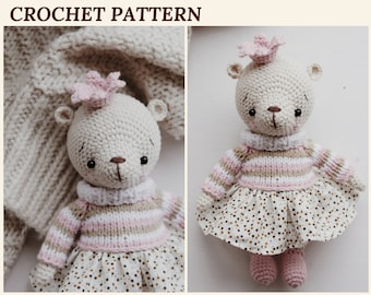 Bär Häkelanleitung Amigurumi Bär Prinzessin Häkelanleitung Teddy Bär Häkelanleitung PDF