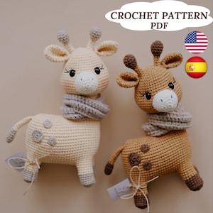 Crochet Giraffe Pattern, Amigurumi Giraffe, Animal Pattern Giraffe Toy, PDF