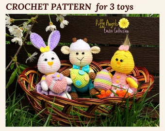 Easter Toys Patterns Crochet Toys Easter Bunny Pattern Crochet Lamb Amigurumi Animals Crochet Bird Chicken Crochet Toys Pattern Easter Decor