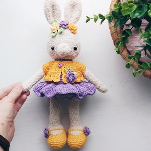 Crochet Bunny Pattern Easter Bunny April Crochet Rabbit Amigurumi Bunny Hare Crochet Patterns Easter Toys Bunny Toy Stuffed Animal image 3