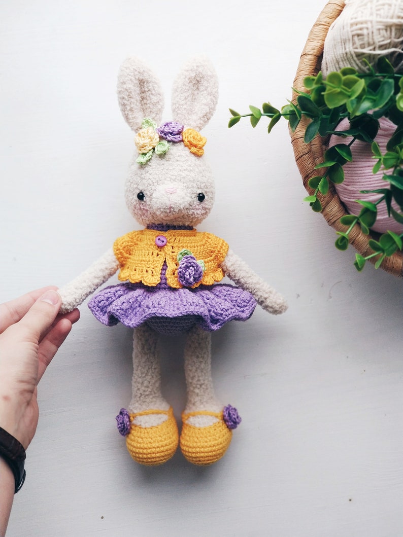 Crochet Bunny Pattern Easter Bunny April Crochet Rabbit Amigurumi Bunny Hare Crochet Patterns Easter Toys Bunny Toy Stuffed Animal image 3