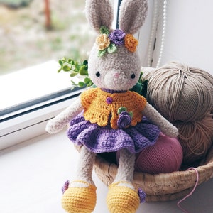 Crochet Bunny Pattern Easter Bunny April Crochet Rabbit Amigurumi Bunny Hare Crochet Patterns Easter Toys Bunny Toy Stuffed Animal image 2