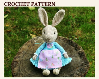 Crochet Easter Bunny Pattern, Amigurumi Rabbit Toy (PDF Pattern)