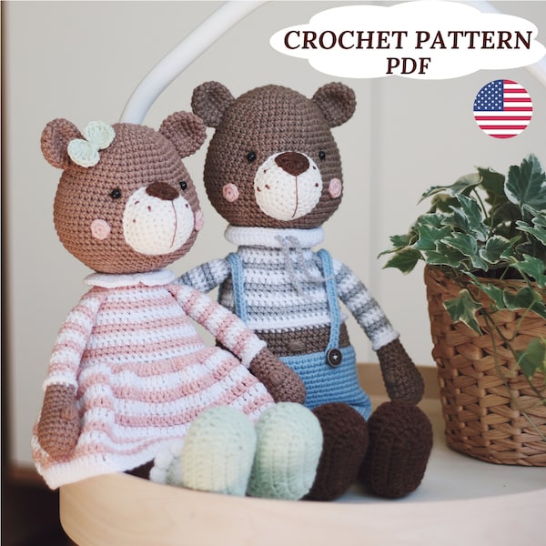 Crochet Pattern Bear Pattern Amigurumi Bear Family Tutorial