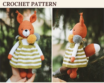 Crochet Squirrel Pattern Amigurumi Squirrel PDF Crochet Pattern