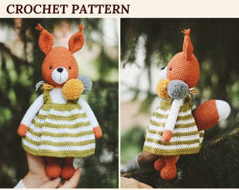 Gehaakt eekhoornpatroon Amigurumi eekhoorn PDF haakpatroon