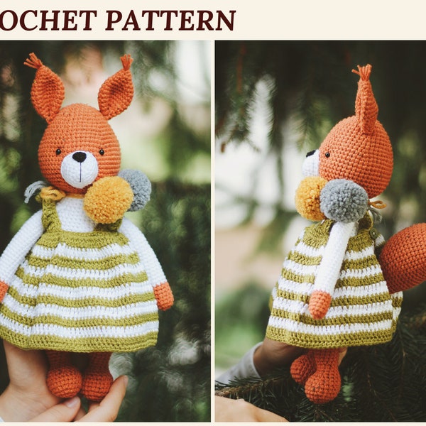 Crochet Squirrel Pattern Amigurumi Squirrel PDF Crochet Pattern