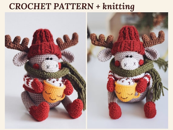 Moose Benjamin Crochet Pattern Amigurumi Moose Crochet Moose Pattern Elk Pattern