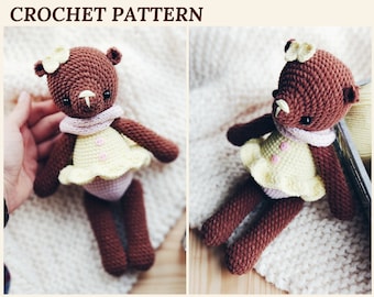 Crochet Bear Pattern Amigurumi Bear Vanilla Crochet Teddy Bear Crochet Toy Pattern PDF