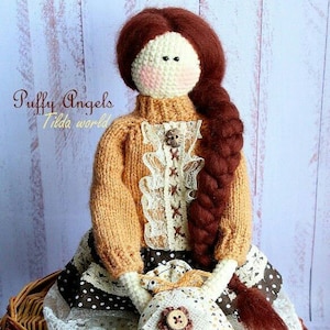 Crochet Tilda Doll Pattern Crochet Doll Amigurumi Doll Pattern Collectibies Home Decor Handmade Doll Stuffed Toy image 2