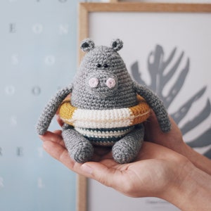 Hippo Crochet Pattern Amigurumi Hippo Crochet Hippopotamus Amigurumi Pattern Crochet Hippo Toy image 3