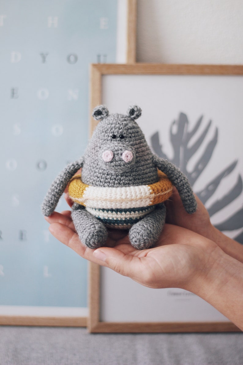 Hippo Crochet Pattern Amigurumi Hippo Crochet Hippopotamus Amigurumi Pattern Crochet Hippo Toy image 3