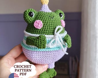 Haakpatroon amigurumi-kikker (pdf) – Makkelijke kikkerknuffel voor beginners – direct downloaden
