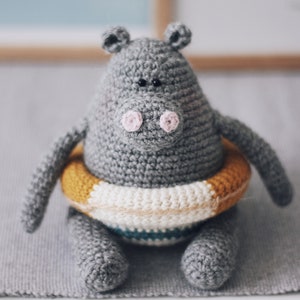 Hippo Crochet Pattern Amigurumi Hippo Crochet Hippopotamus Amigurumi Pattern Crochet Hippo Toy image 6