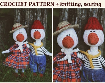 Crochet Pattern Goose  Amigurumi Goose Toy Crochet Duck Amigurumi Bird Pattern