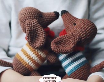 Crochet Dachshund Dog Pattern Amigurumi Dog Pattern Puppy Crochet Dog