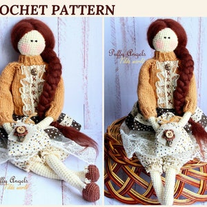 Crochet Tilda Doll Pattern Crochet Doll Amigurumi Doll Pattern Collectibies Home Decor Handmade Doll Stuffed Toy image 1