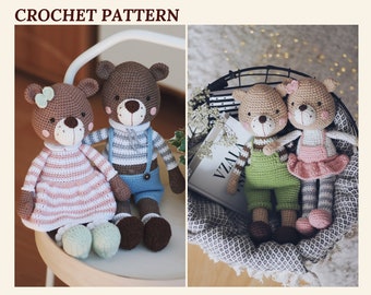 Set Bear Family Crochet Pattern Amigurumi Bears Crochet Bear