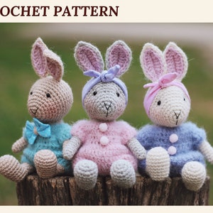 Bunny Crochet Pattern Easter Bunny Pattern Crochet Rabbit Amigurumi Bunny Crochet Rabbit Easter Toys image 1