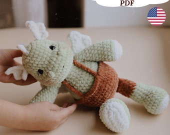 Crochet Dragon Pattern, Amigurumi Plush Dragon Pattern, Crochet Dragon PDF