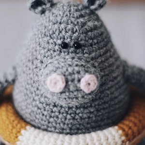 Hippo Crochet Pattern Amigurumi Hippo Crochet Hippopotamus Amigurumi Pattern Crochet Hippo Toy image 4