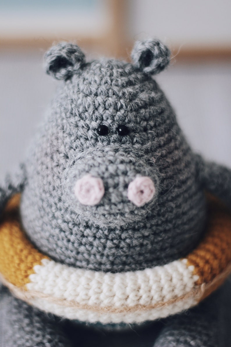 Hippo Crochet Pattern Amigurumi Hippo Crochet Hippopotamus Amigurumi Pattern Crochet Hippo Toy image 4